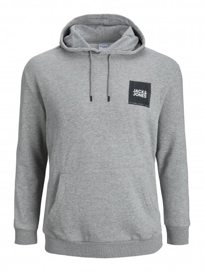 Jack & Jones JJLOCK SWEAT HOOD Grey - Sudaderas - Sudaderas 2XL-12XL
