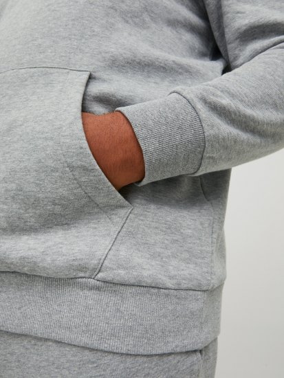 Jack & Jones JJLOCK SWEAT HOOD Grey - Sudaderas - Sudaderas 2XL-12XL