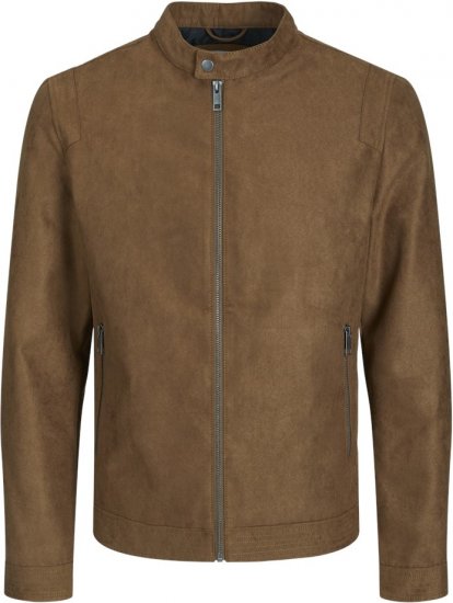 Jack & Jones Rocky Urban Rider Leather Jacket Brown - Chaquetas - Chaquetas Tallas Grandes 2XL-8XL