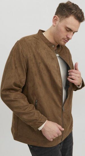 Jack & Jones Rocky Urban Rider Leather Jacket Brown - Chaquetas - Chaquetas Tallas Grandes 2XL-8XL