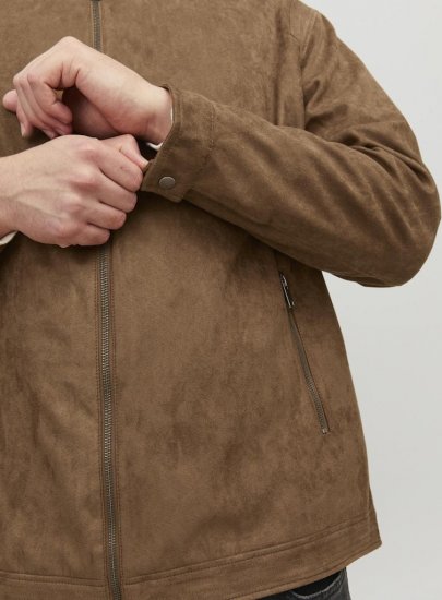 Jack & Jones Rocky Urban Rider Leather Jacket Brown - Chaquetas - Chaquetas Tallas Grandes 2XL-8XL