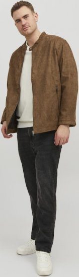 Jack & Jones Rocky Urban Rider Leather Jacket Brown - Chaquetas - Chaquetas Tallas Grandes 2XL-8XL