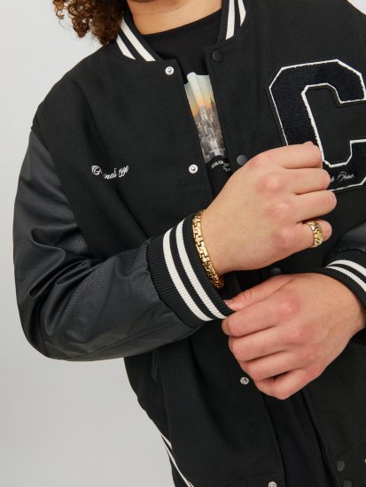 Jack & Jones JORCOLLEGE Bomber Jacket Black - Chaquetas - Chaquetas Tallas Grandes 2XL-8XL
