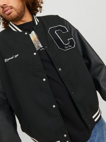 Jack & Jones JORCOLLEGE Bomber Jacket Black - Chaquetas - Chaquetas Tallas Grandes 2XL-8XL