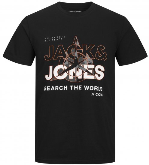 Jack & Jones JCOHUNT T-Shirt Black - Camisetas - Camisetas - 2XL-14XL