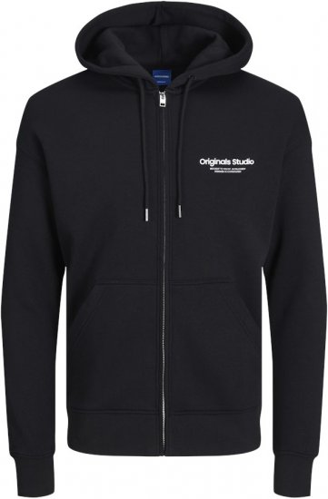 Jack & Jones ESTERBRO Zip Hoodie Black - Sudaderas - Sudaderas 2XL-12XL