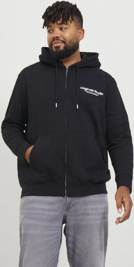 Jack & Jones ESTERBRO Zip Hoodie Black - Sudaderas - Sudaderas 2XL-12XL