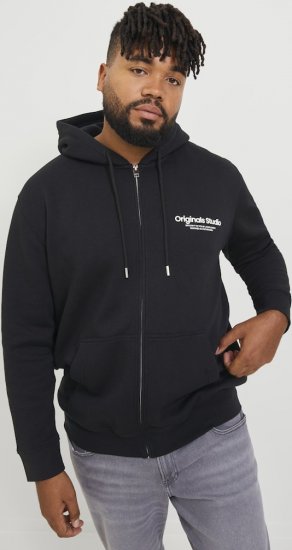 Jack & Jones ESTERBRO Zip Hoodie Black - Sudaderas - Sudaderas 2XL-12XL