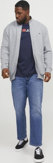 Jack & Jones PAULOS Turtleneck Zip Sweatshirt Light Grey Melange - Sudaderas - Sudaderas 2XL-12XL