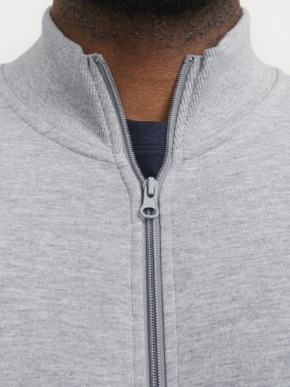Jack & Jones PAULOS Turtleneck Zip Sweatshirt Light Grey Melange - Sudaderas - Sudaderas 2XL-12XL