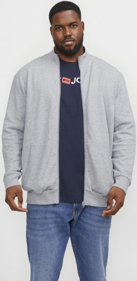 Jack & Jones PAULOS Turtleneck Zip Sweatshirt Light Grey Melange - Sudaderas - Sudaderas 2XL-12XL