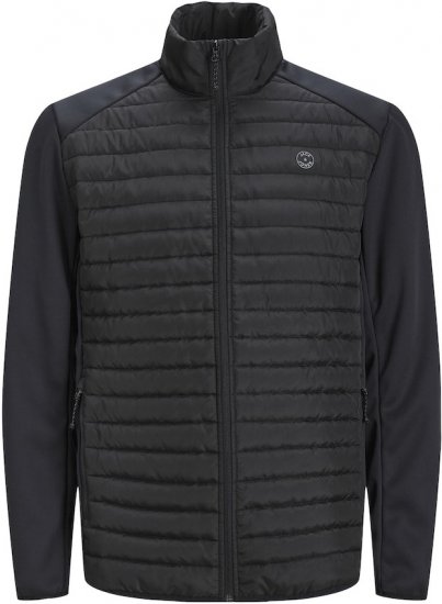 Jack & Jones MULTI SET-IN Sleeves Quilted Jacket With Collar Black - Chaquetas - Chaquetas Tallas Grandes 2XL-8XL