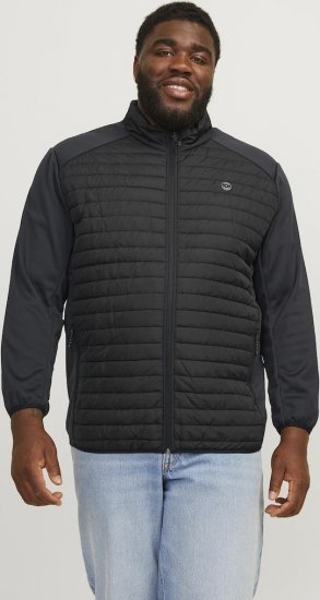 Jack & Jones MULTI SET-IN Sleeves Quilted Jacket With Collar Black - Chaquetas - Chaquetas Tallas Grandes 2XL-8XL