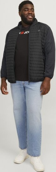 Jack & Jones MULTI SET-IN Sleeves Quilted Jacket With Collar Black - Chaquetas - Chaquetas Tallas Grandes 2XL-8XL