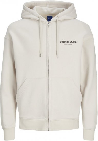 Jack & Jones ESTERBRO Zip Hoodie Light Grey - Sudaderas - Sudaderas 2XL-12XL