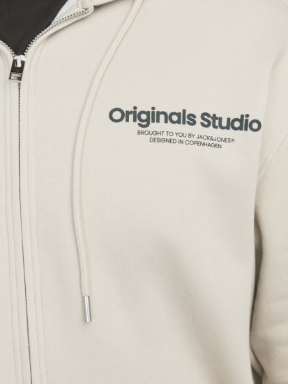 Jack & Jones ESTERBRO Zip Hoodie Light Grey - Sudaderas - Sudaderas 2XL-12XL