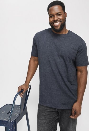 Jack & Jones ORGANIC T-Shirt Navy Blazer/Melange - Camisetas - Camisetas - 2XL-14XL