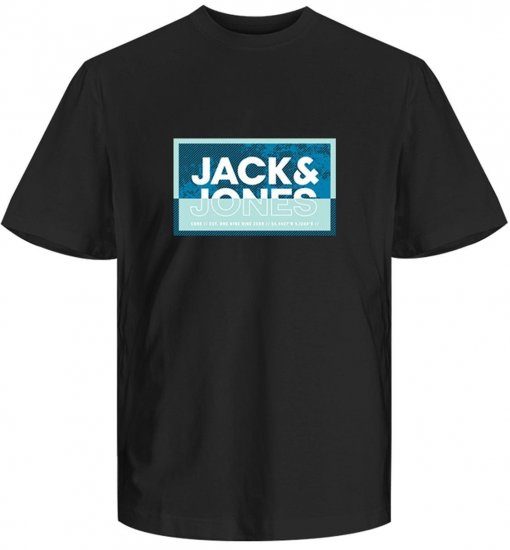 Jack & Jones JCOLOGAN SUMMER PRINT T-Shirt Black - Camisetas - Camisetas - 2XL-14XL