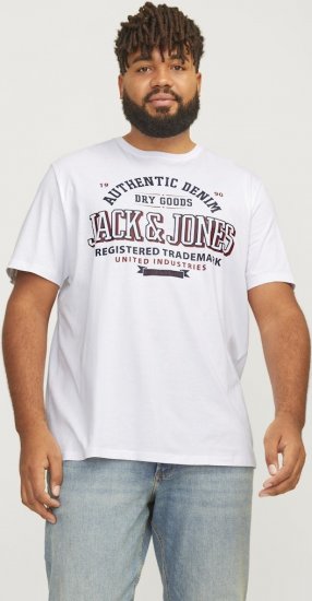 Jack & Jones JJELOGO O-Neck T-Shirt White - Camisetas - Camisetas - 2XL-14XL