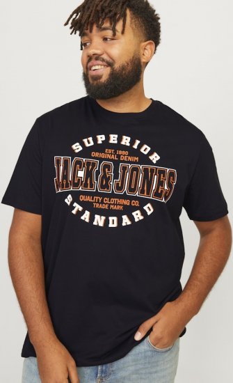 Jack & Jones LOGO O-Neck T-Shirt Black - Camisetas - Camisetas - 2XL-14XL