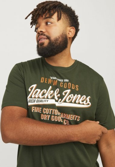 Jack & Jones JJELOGO O-Neck T-Shirt Kombu Green - Camisetas - Camisetas - 2XL-14XL