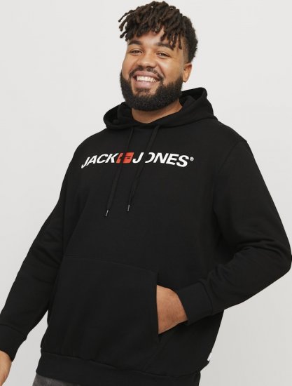 Jack & Jones CORP OLD LOGO REG FIT Hoodie Black - Sudaderas - Sudaderas 2XL-12XL