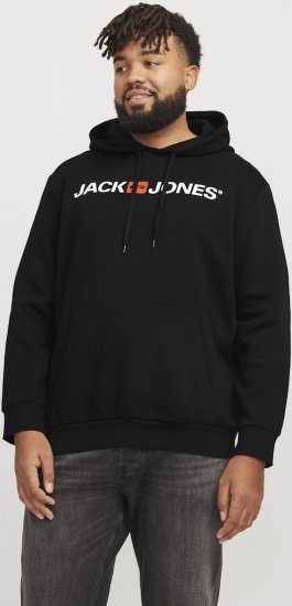 Jack & Jones CORP OLD LOGO REG FIT Hoodie Black - Sudaderas - Sudaderas 2XL-12XL