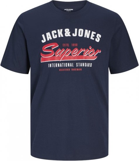 Jack & Jones LOGO O-Neck T-Shirt Dark Blue - Camisetas - Camisetas - 2XL-14XL