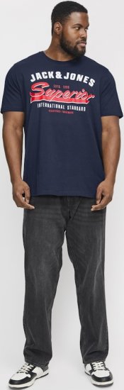 Jack & Jones LOGO O-Neck T-Shirt Dark Blue - Camisetas - Camisetas - 2XL-14XL