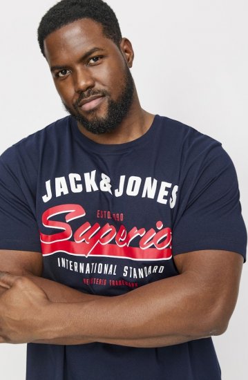 Jack & Jones LOGO O-Neck T-Shirt Dark Blue - Camisetas - Camisetas - 2XL-14XL