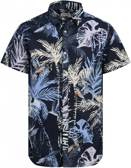 Jack & Jones Hawaii AOP Shirt Blue - Camisas - Camisas 2XL-10XL