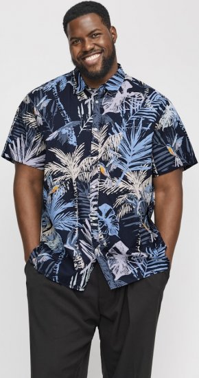 Jack & Jones Hawaii AOP Shirt Blue - Camisas - Camisas 2XL-10XL