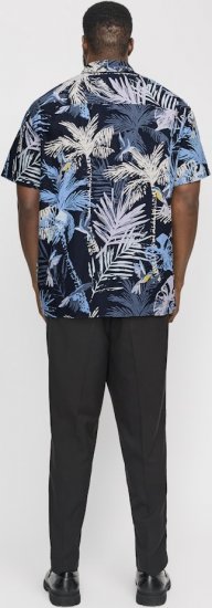 Jack & Jones Hawaii AOP Shirt Blue - Camisas - Camisas 2XL-10XL