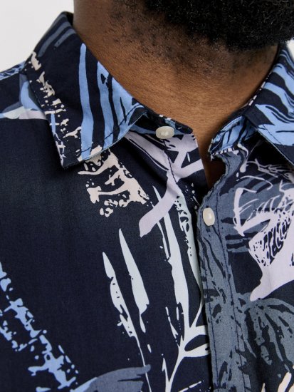 Jack & Jones Hawaii AOP Shirt Blue - Camisas - Camisas 2XL-10XL