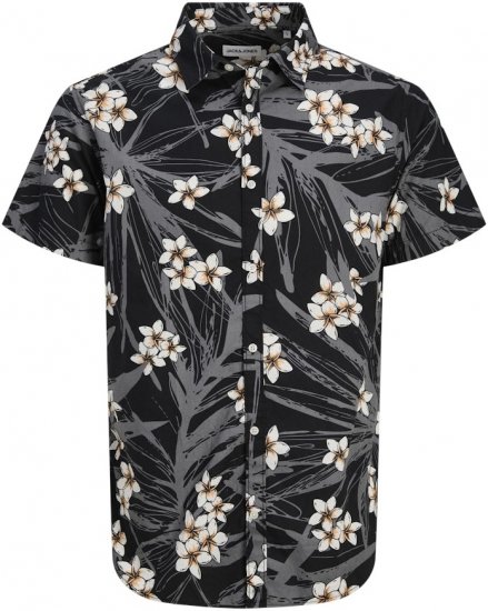 Jack & Jones Hawaii AOP Shirt Black - Camisas - Camisas 2XL-10XL