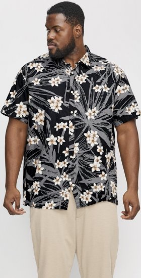 Jack & Jones Hawaii AOP Shirt Black - Camisas - Camisas 2XL-10XL