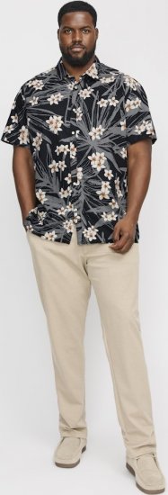 Jack & Jones Hawaii AOP Shirt Black - Camisas - Camisas 2XL-10XL