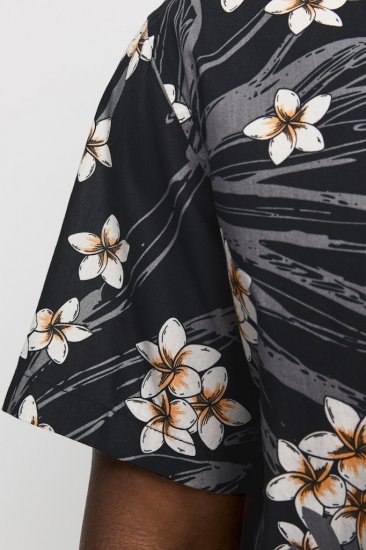 Jack & Jones Hawaii AOP Shirt Black - Camisas - Camisas 2XL-10XL