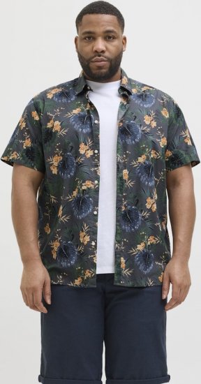 Jack & Jones Hawaii AOP Shirt Grey - Camisas - Camisas 2XL-10XL
