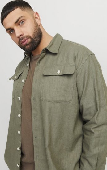 Jack & Jones Raymond Spring Long Sleeve Overshirt Green - Camisas - Camisas 2XL-10XL