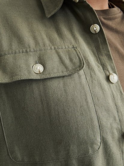 Jack & Jones Raymond Spring Long Sleeve Overshirt Green - Camisas - Camisas 2XL-10XL