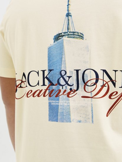 Jack & Jones Boston Photo Crew Neck T-Shirt Antique White - Camisetas - Camisetas - 2XL-14XL