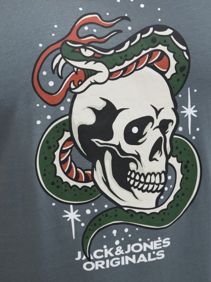 Jack & Jones Anatomy Skull Crew Neck T-Shirt Grey - Camisetas - Camisetas - 2XL-14XL