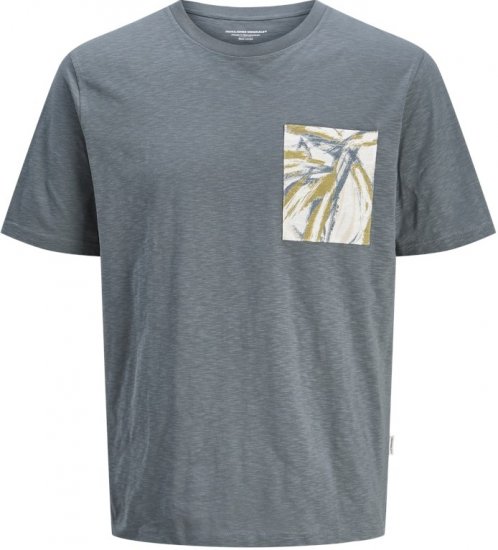 Jack & Jones Split Pocket Print T-Shirt Grey - Camisetas - Camisetas - 2XL-14XL