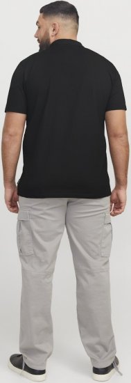 Jack & Jones Fusion Pique Zipper Polo Black - Polos - Polos 2XL-8XL