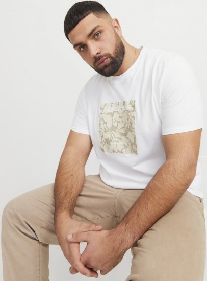 Jack & Jones Tarmac Camo Crew Neck T-Shirt Bright White - Camisetas - Camisetas - 2XL-14XL