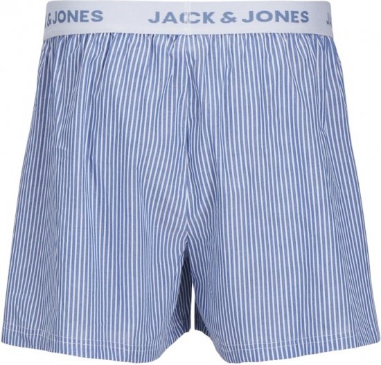 Jack & Jones TOKYO Woven Coronet Blue - Blue Stripes Boxers 3-Pack Black - Ropa interior - Ropa interior 2XL-8XL
