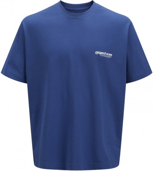 Jack & Jones Union Front & Back Print Crew Neck T-Shirt Beaucoup Blue - Camisetas - Camisetas - 2XL-14XL