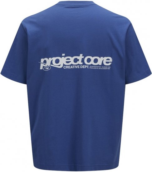 Jack & Jones Union Front & Back Print Crew Neck T-Shirt Beaucoup Blue - Camisetas - Camisetas - 2XL-14XL