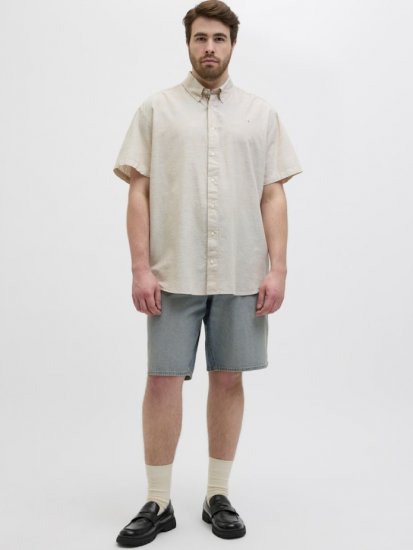 Jack & Jones Summer Shield Short Sleeve Shirt White Pepper - Camisas - Camisas 2XL-10XL